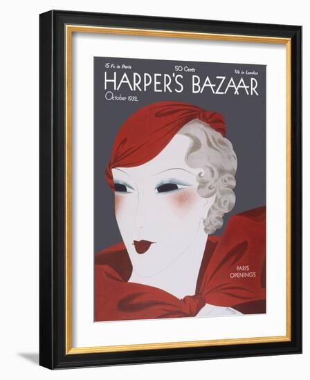 Harper's Bazaar, October 1932-null-Framed Art Print