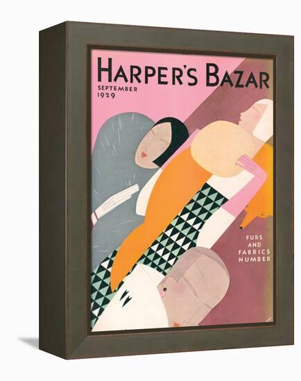 Harper's Bazaar, September 1929-null-Framed Stretched Canvas