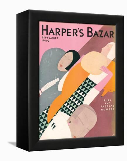 Harper's Bazaar, September 1929-null-Framed Stretched Canvas