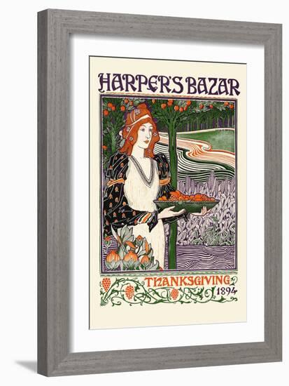 Harper's Bazar Thanksgiving 1894-Louis Rhead-Framed Premium Giclee Print