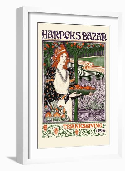 Harper's Bazar Thanksgiving 1894-Louis Rhead-Framed Premium Giclee Print
