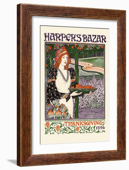 Harper's Bazar Thanksgiving 1894-Louis Rhead-Framed Art Print