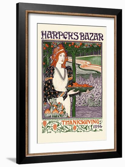 Harper's Bazar Thanksgiving 1894-Louis Rhead-Framed Art Print