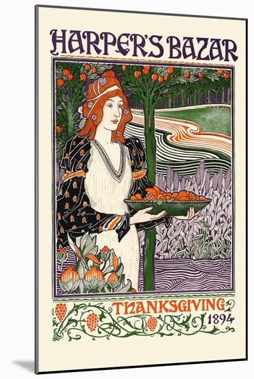 Harper's Bazar Thanksgiving 1894-Louis Rhead-Mounted Art Print