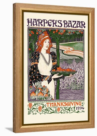 Harper's Bazar Thanksgiving 1894-Louis Rhead-Framed Stretched Canvas