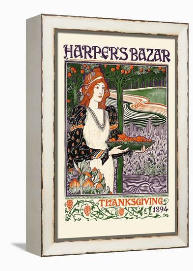 Harper's Bazar Thanksgiving 1894-Louis Rhead-Framed Stretched Canvas