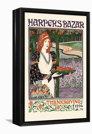 Harper's Bazar Thanksgiving 1894-Louis Rhead-Framed Stretched Canvas