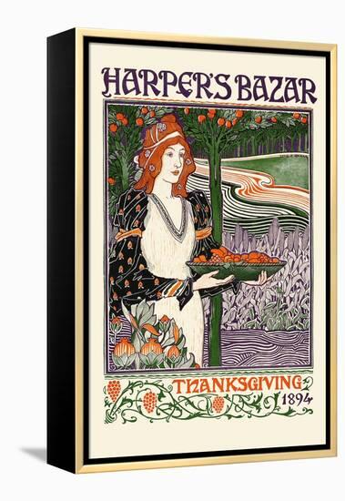 Harper's Bazar Thanksgiving 1894-Louis Rhead-Framed Stretched Canvas