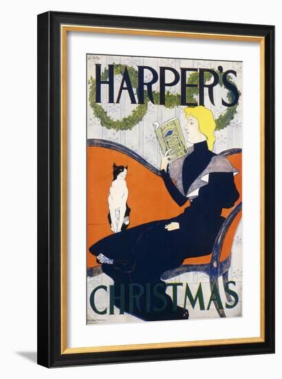 Harper's Christmas, 1894-Edward Penfield-Framed Giclee Print