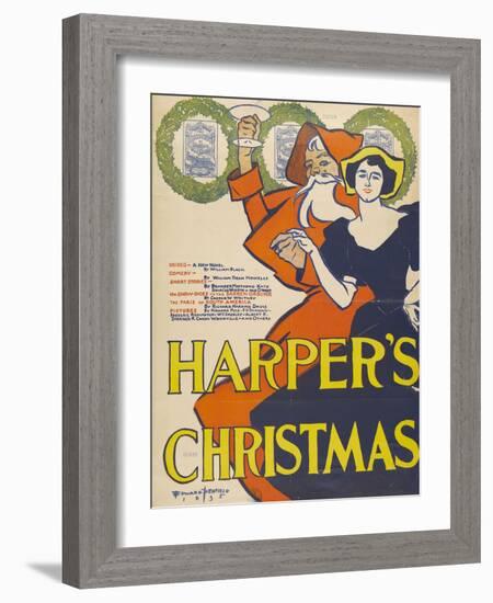 Harper's Christmas-Edward Penfield-Framed Giclee Print