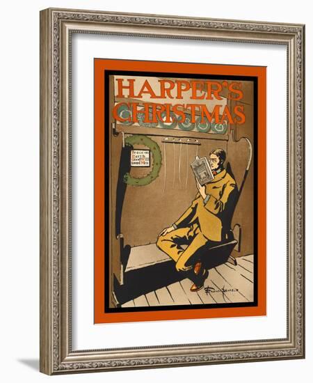 Harper's Christmas-Edward Penfield-Framed Art Print