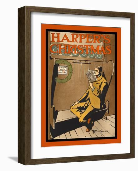 Harper's Christmas-Edward Penfield-Framed Art Print