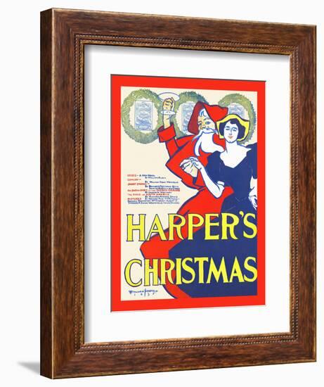 Harper's Christmas-Edward Penfield-Framed Art Print