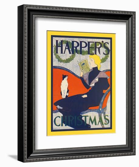 Harper's Christmas-Edward Penfield-Framed Premium Giclee Print