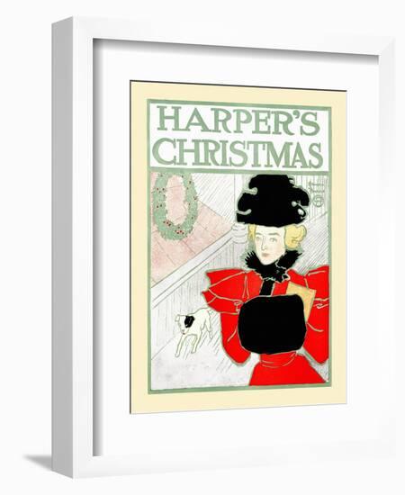 Harper's Christmas-Edward Penfield-Framed Premium Giclee Print