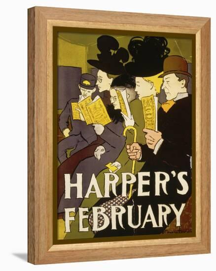 Harper's February, 1897-Edward Penfield-Framed Premier Image Canvas