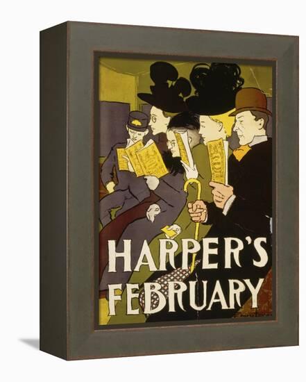 Harper's February, 1897-Edward Penfield-Framed Premier Image Canvas