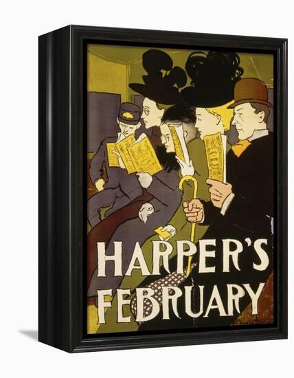 Harper's February, 1897-Edward Penfield-Framed Premier Image Canvas