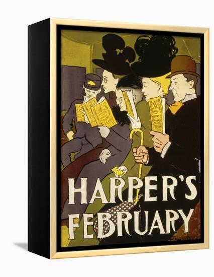 Harper's February, 1897-Edward Penfield-Framed Premier Image Canvas