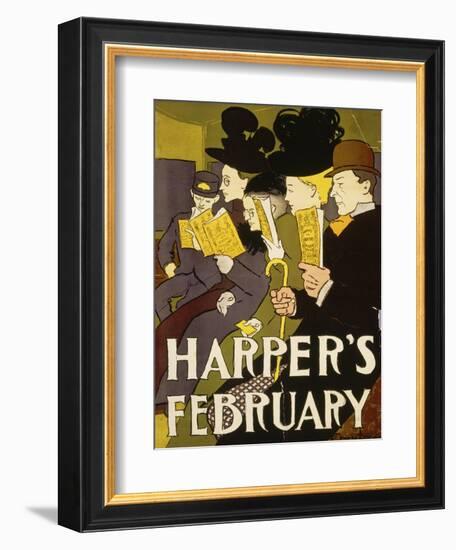 Harper's February, 1897-Edward Penfield-Framed Giclee Print