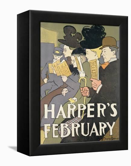 Harper's February, 1897-Edward Penfield-Framed Premier Image Canvas