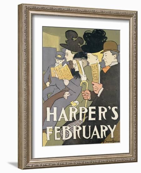 Harper's February, 1897-Edward Penfield-Framed Giclee Print