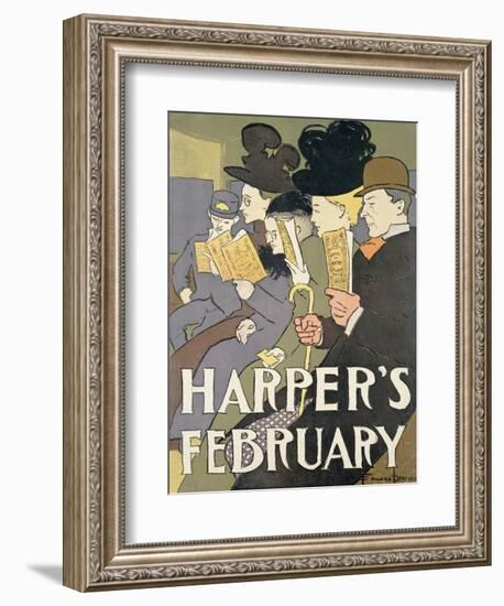 Harper's February, 1897-Edward Penfield-Framed Giclee Print