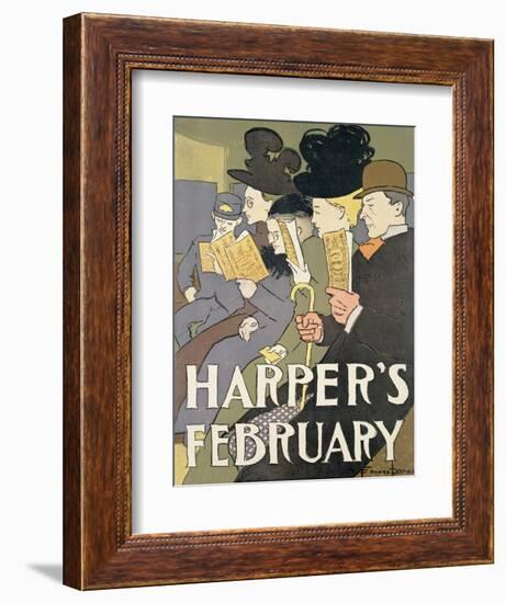 Harper's February, 1897-Edward Penfield-Framed Giclee Print