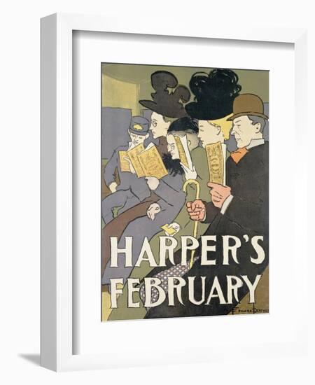 Harper's February, 1897-Edward Penfield-Framed Giclee Print