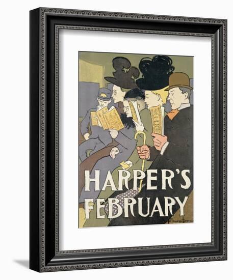 Harper's February, 1897-Edward Penfield-Framed Giclee Print