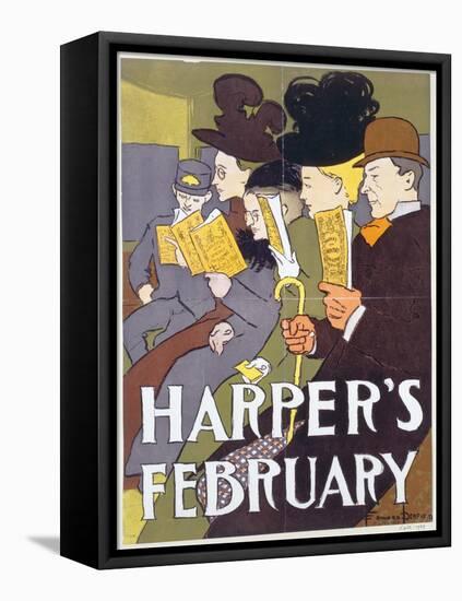 Harper's February, Poster Illustration Usa, 1897-Edward Penfield-Framed Premier Image Canvas