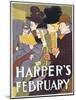 Harper's February, Poster Illustration Usa, 1897-Edward Penfield-Mounted Giclee Print