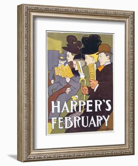 Harper's February, Poster Illustration Usa, 1897-Edward Penfield-Framed Giclee Print