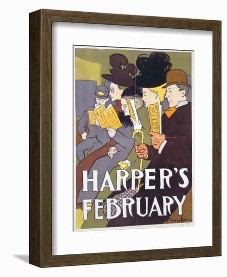 Harper's February, Poster Illustration Usa, 1897-Edward Penfield-Framed Giclee Print