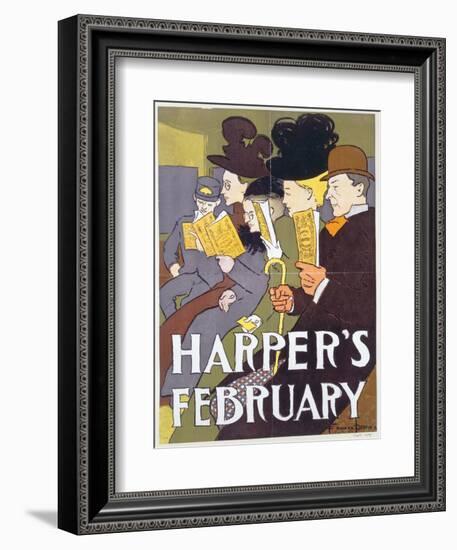 Harper's February, Poster Illustration Usa, 1897-Edward Penfield-Framed Giclee Print