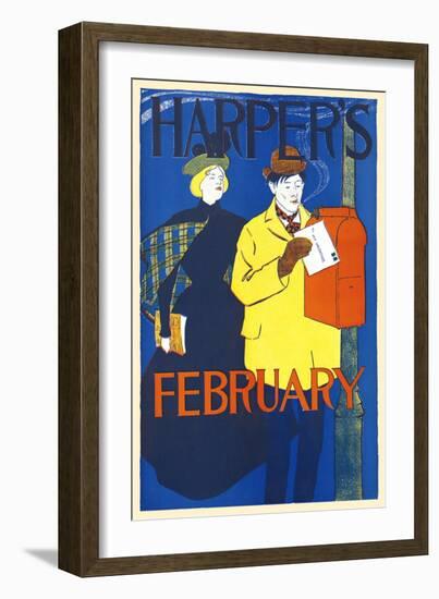 Harper's February-Edward Penfield-Framed Art Print