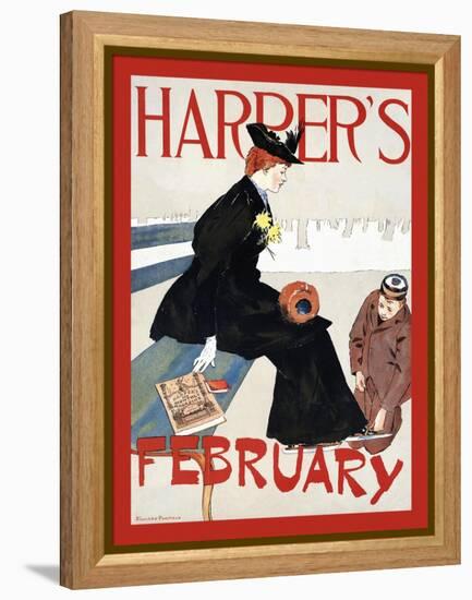 Harper's February-Edward Penfield-Framed Stretched Canvas