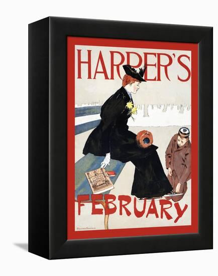 Harper's February-Edward Penfield-Framed Stretched Canvas