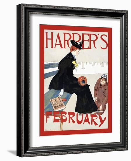 Harper's February-Edward Penfield-Framed Art Print