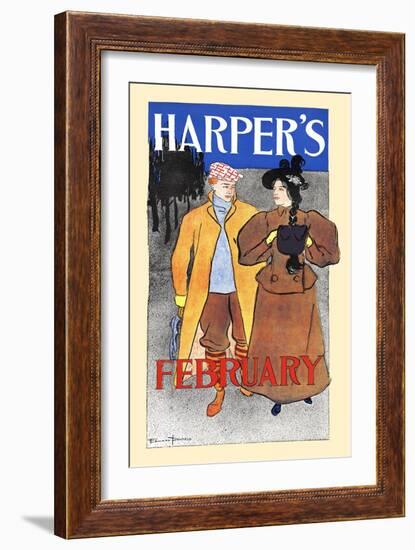 Harper's February-Edward Penfield-Framed Art Print