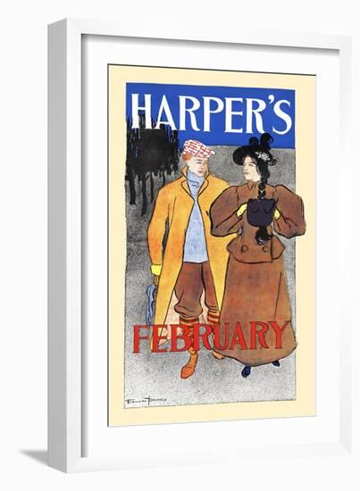 Harper's February-Edward Penfield-Framed Art Print