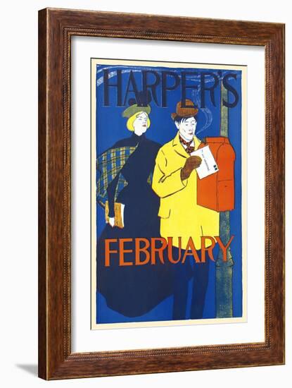 Harper's February-Edward Penfield-Framed Art Print