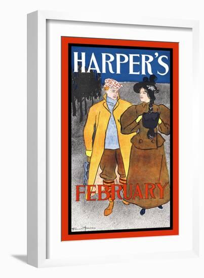 Harper's February-Edward Penfield-Framed Art Print