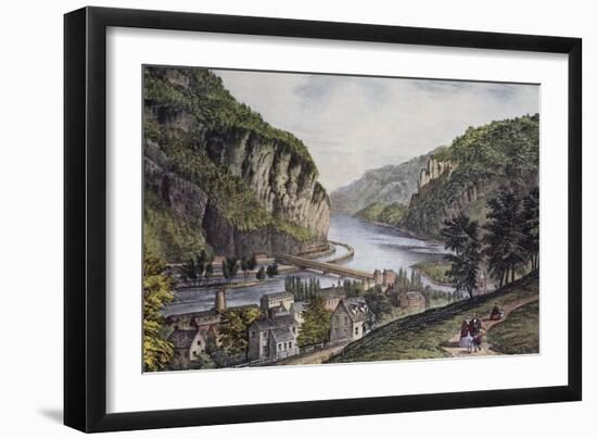Harper's Ferry (From the Potomac Side)-Currier & Ives-Framed Giclee Print