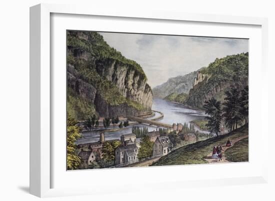 Harper's Ferry (From the Potomac Side)-Currier & Ives-Framed Giclee Print