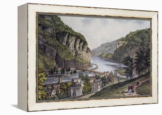 Harper's Ferry (From the Potomac Side)-Currier & Ives-Framed Premier Image Canvas