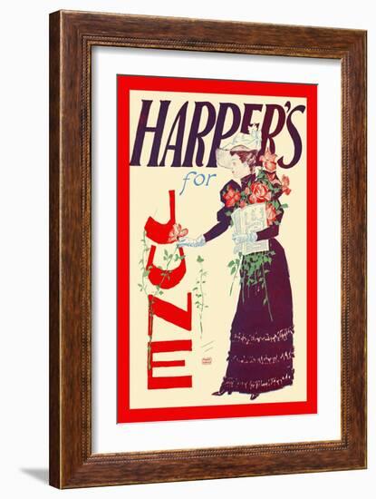 Harper's For June-Edward Penfield-Framed Art Print