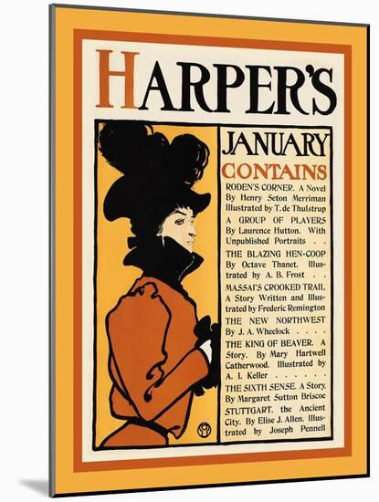 Harper's January - Roden's Corner-Edward Penfield-Mounted Art Print