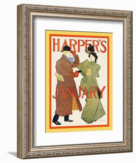 Harper's January-Edward Penfield-Framed Art Print