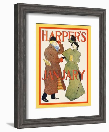 Harper's January-Edward Penfield-Framed Art Print